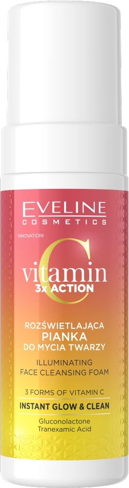 Pena za čiščenje obraza za ženske Vitamin C 3x Action, Eveline Cosmetics, 150 ml