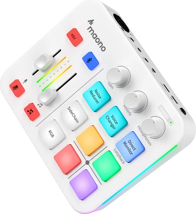 Zunanja zvočna kartica Maono G1 Neo, bela, z RGB osvetlitvijo