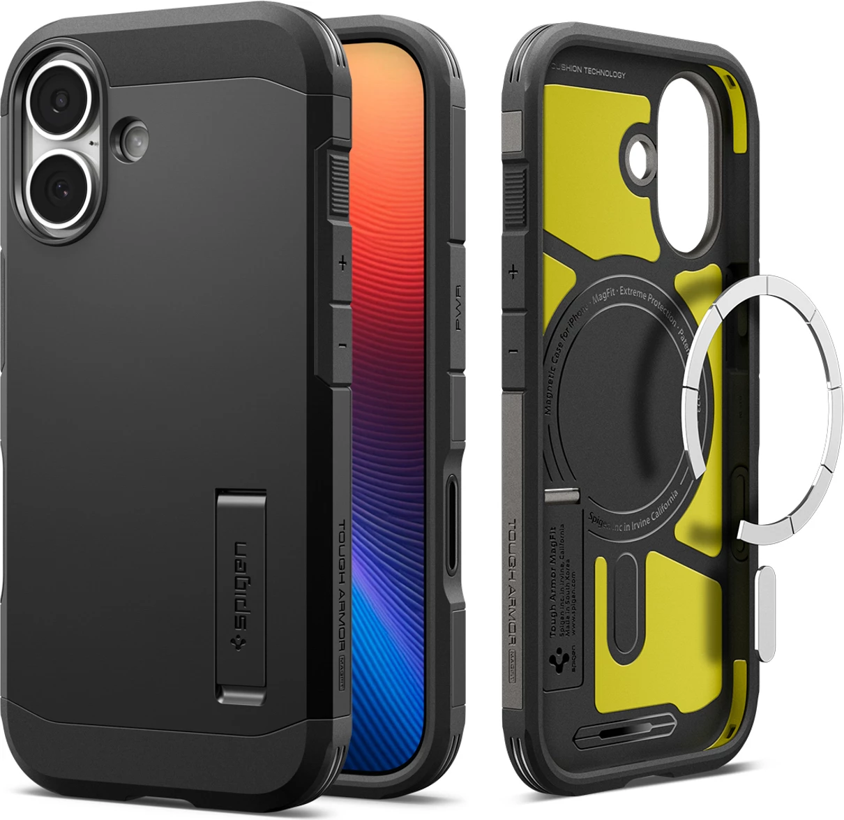 Ovitek za telefon Spigen Tough Armor "T" MagSafe za iPhone 17, črn