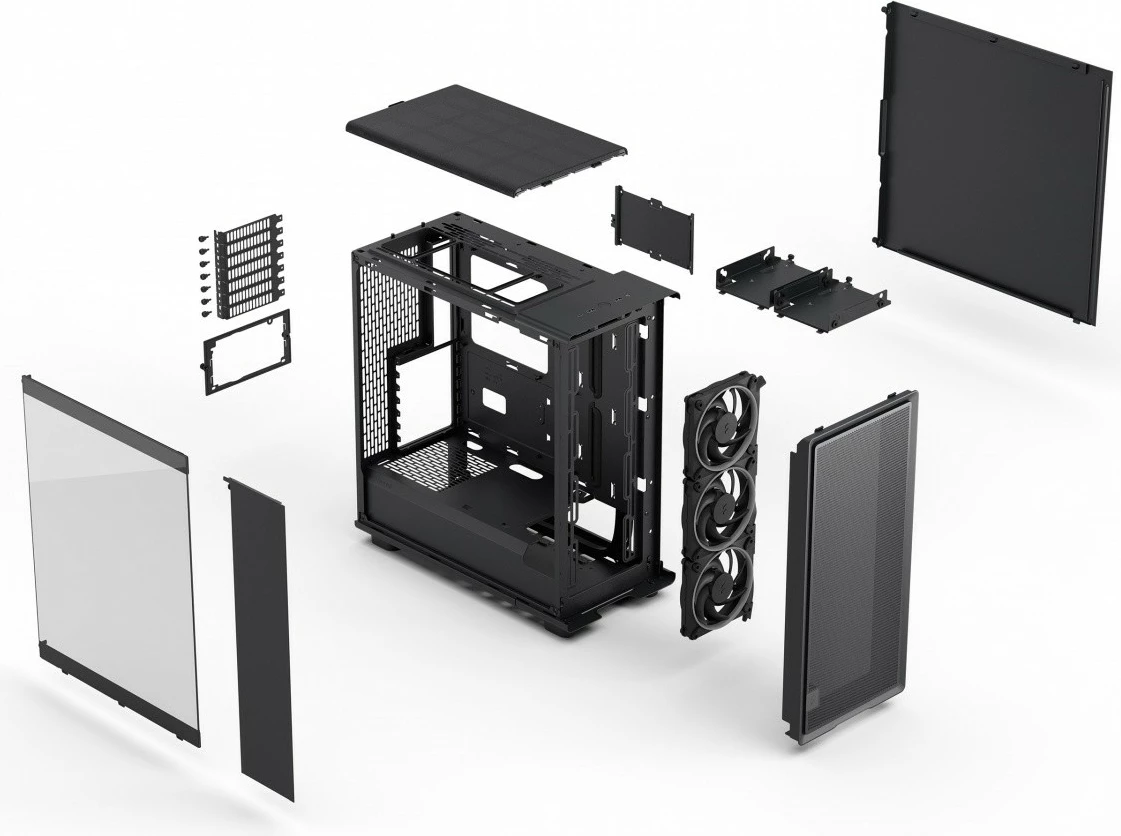 Ohišje Fractal Design Epoch Black TG RGB Light Tint, midi-tower, ATX, RGB, črno