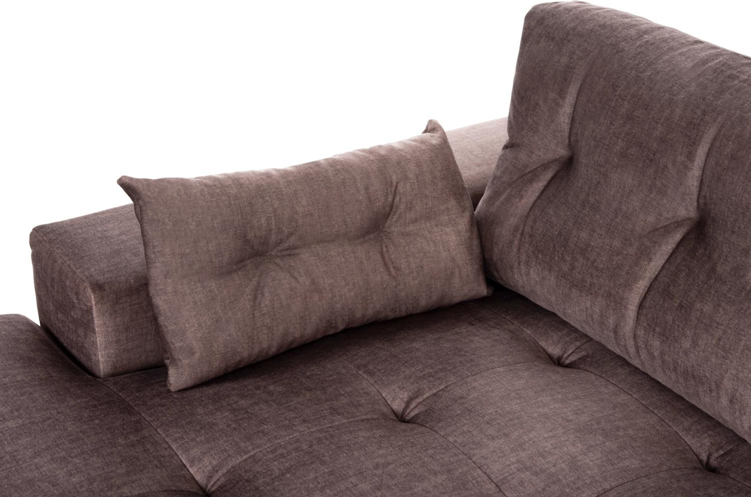 Kotna (leva) raztegljiva sedežna garnitura z ležiščem in shranjevalnim prostorom Clancy FH3281.03L rjava tkanina 308x181x92H cm