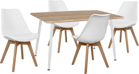 Set jedilne mize 5 kosov FH10350.02 miza 120x70x76,5 cm & stoli Vegas