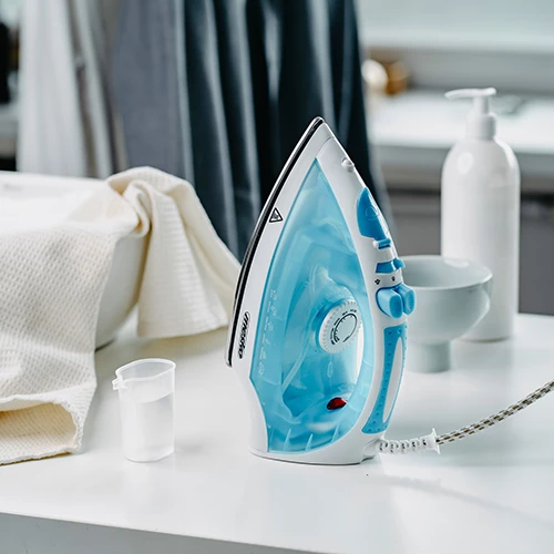 Parni likalnik, Adler MS 5023, 2200 W, plošča iz nerjavnega jekla, modro-bel