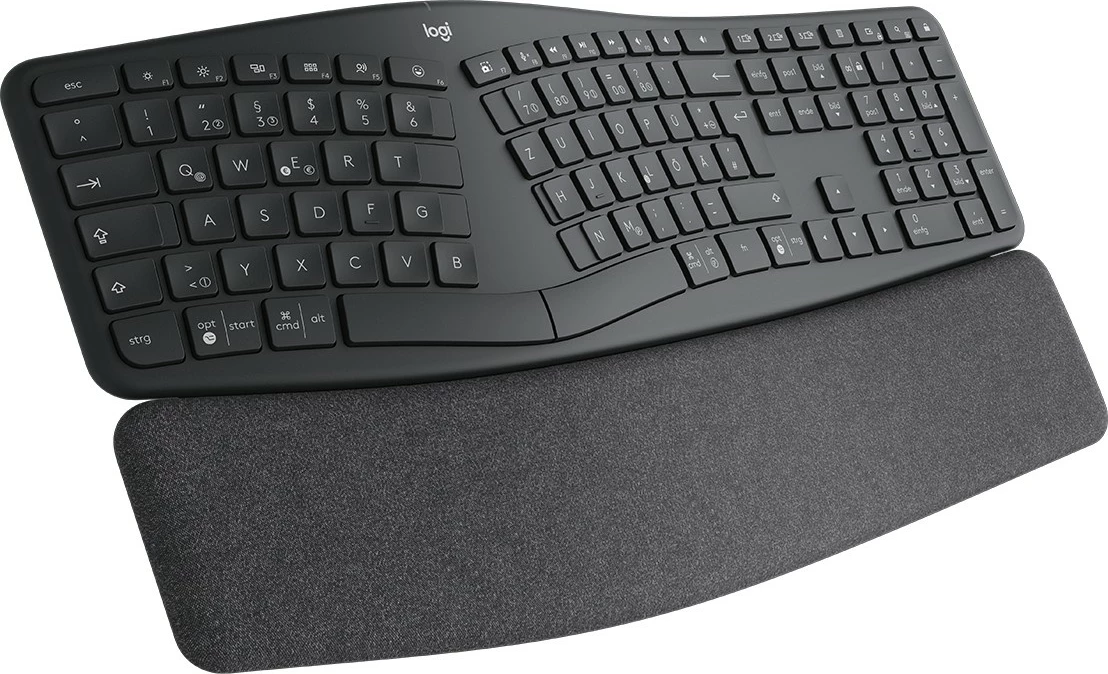 Ergonomska tipkovnica ERGO K860, Logitech, polna velikost, brezžična, Bluetooth, grafit