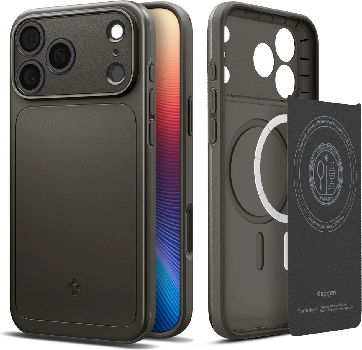 Tanek zaščitni ovitek MagSafe za iPhone 17 Pro, Spigen, siva