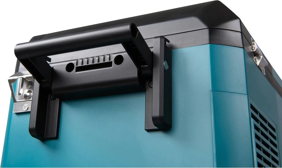 Prenosna termična škatla, hladilno-grelna, Makita CW004GZ 40V, LED zaslon, na kolesih, črno/modra