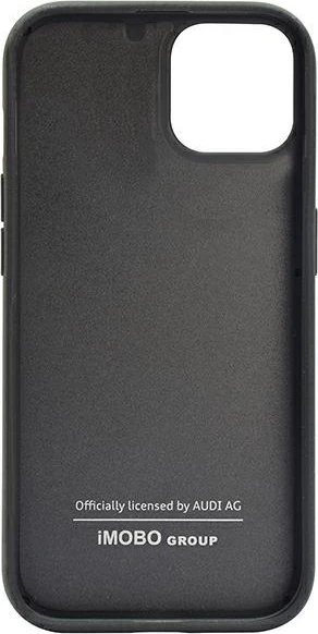 Ovitek z ogljikovim videzom Audi Carbon Fiber Stripe za iPhone 14 6,1", črn