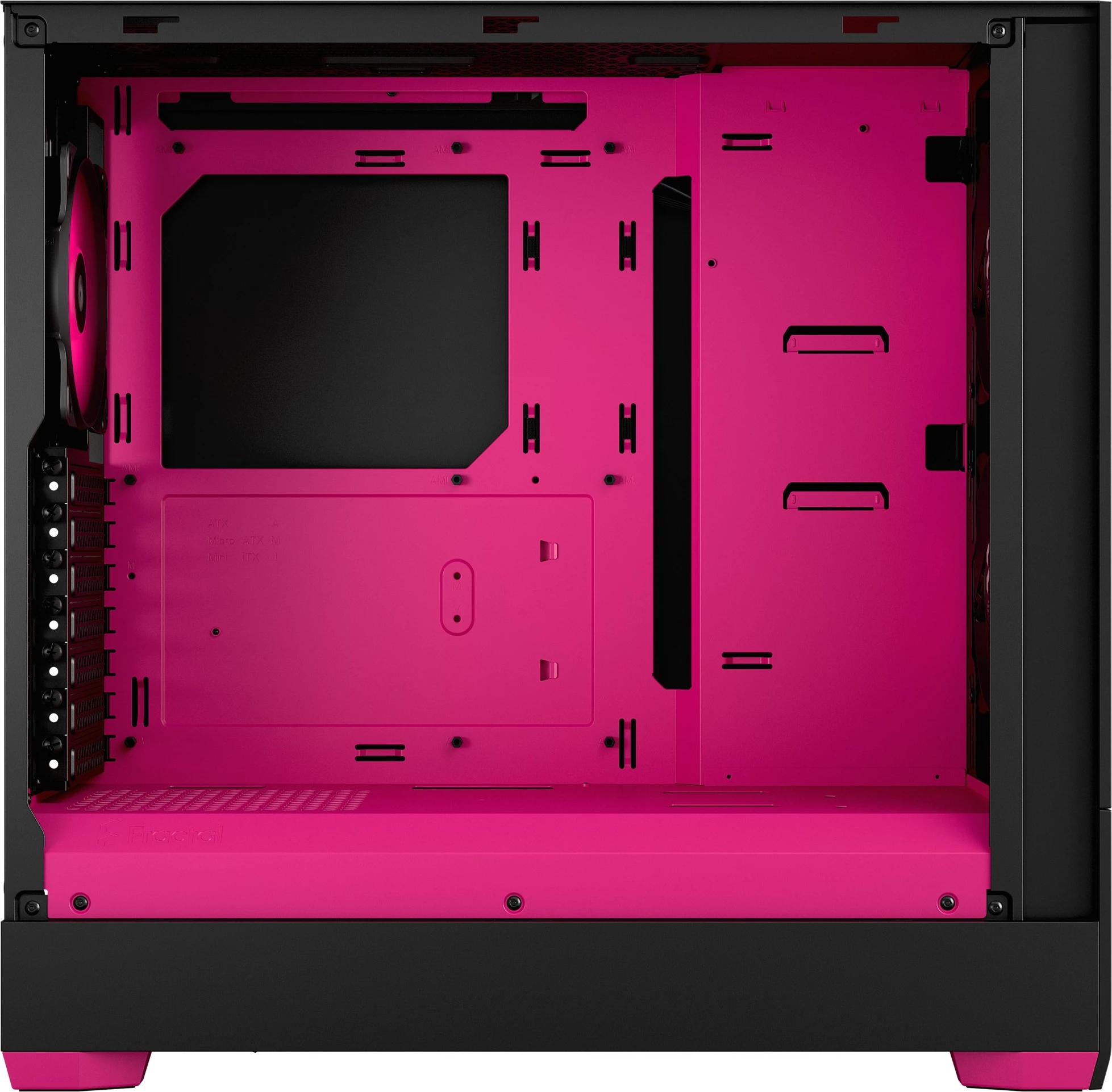 Prenosna ohišje Fractal Design Pop Air RGB Magenta Core TG, tower, vzdržljivo kaljeno steklo, RGB, črno/magenta