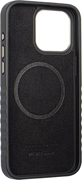 Etui iz pravega usnja Audi z MagSafe za iPhone 15 Pro, črno-rdeč
