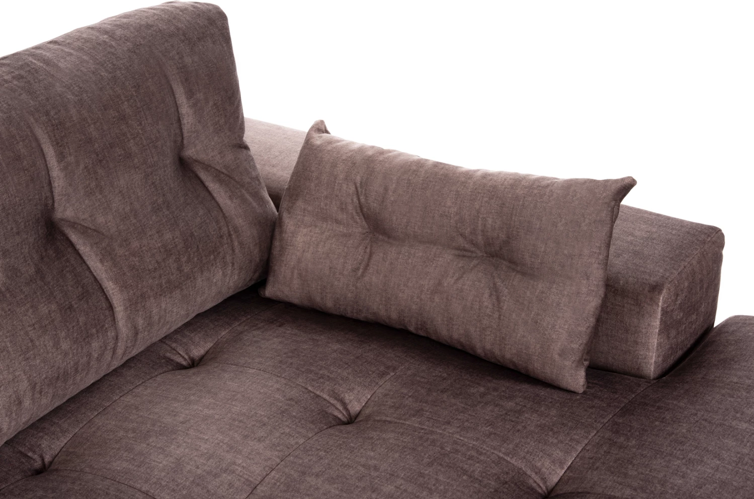 Kotna zofa-postelja s shranjevalnim prostorom CLANCY FH3281.03R rjava tkanina 308x181x92H cm