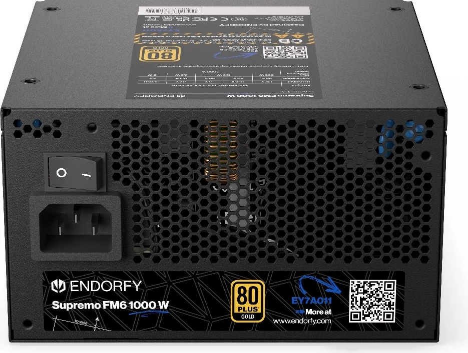 Napajalnik Endorfy Supremo FM6 Gold 1000W, modularen, 80 PLUS Gold, črn