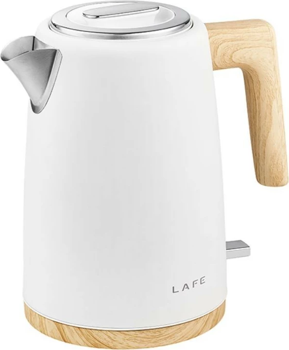 Električni čajnik 1,7 L, bel z lesenimi detajli, Lafe Scandi Pro