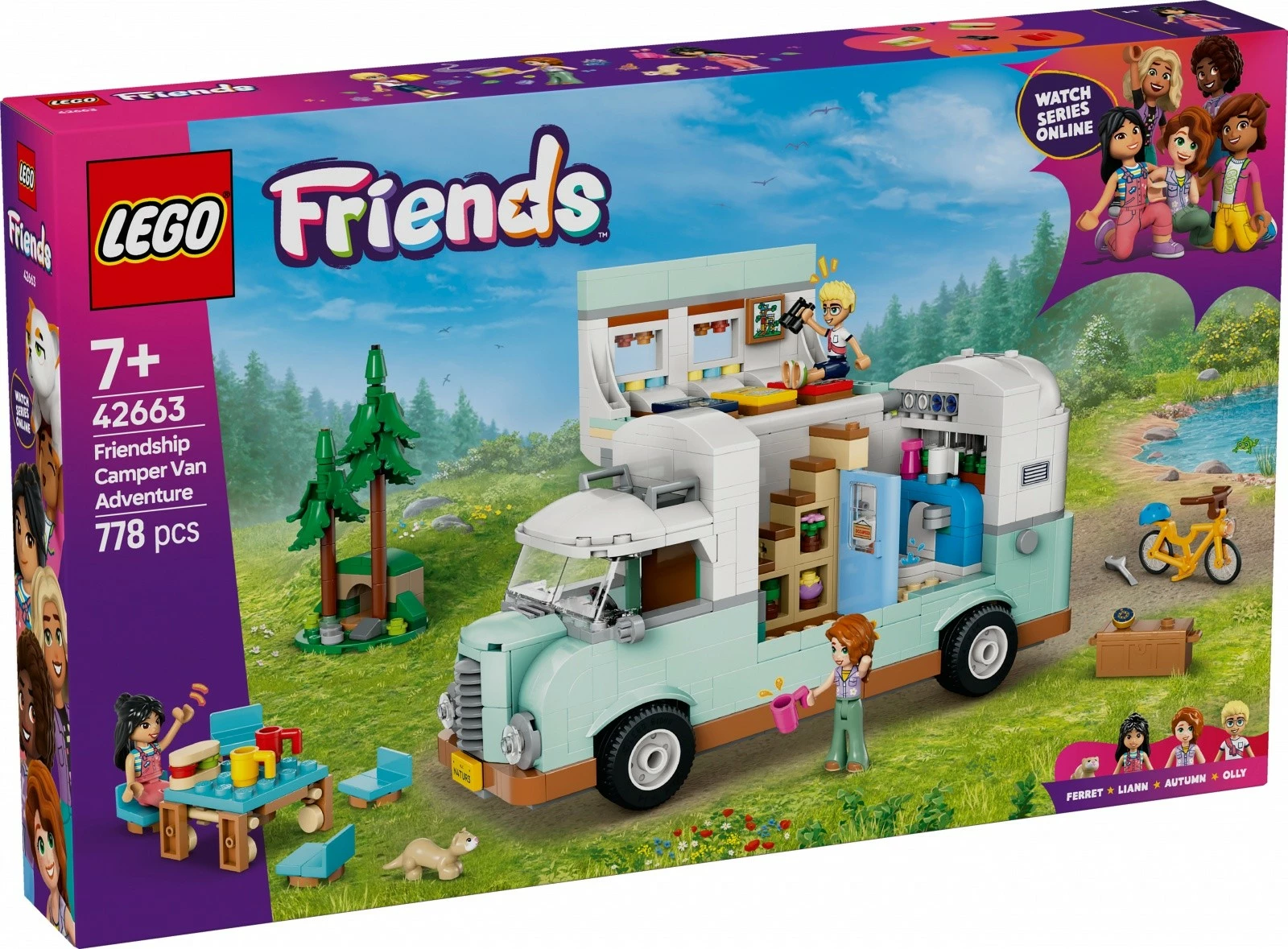 Set za gradnjo Avantura v prijateljičinem prikolici LEGO Friends 42663, 778 kosov, plastika