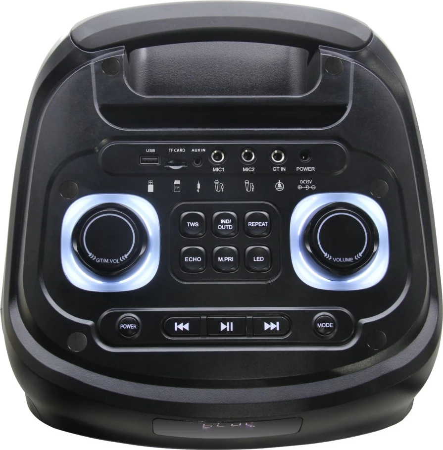 Avdio karaoke sistem PRIME3 APS91, 2 brezžična mikrofona, LED, črn