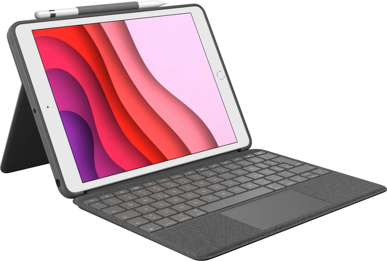 Ovitek z tipkovnico in sledilno ploščico Logitech Combo Touch za iPad (7., 8. in 9. generacija), QWERTZ, nemščina, grafit