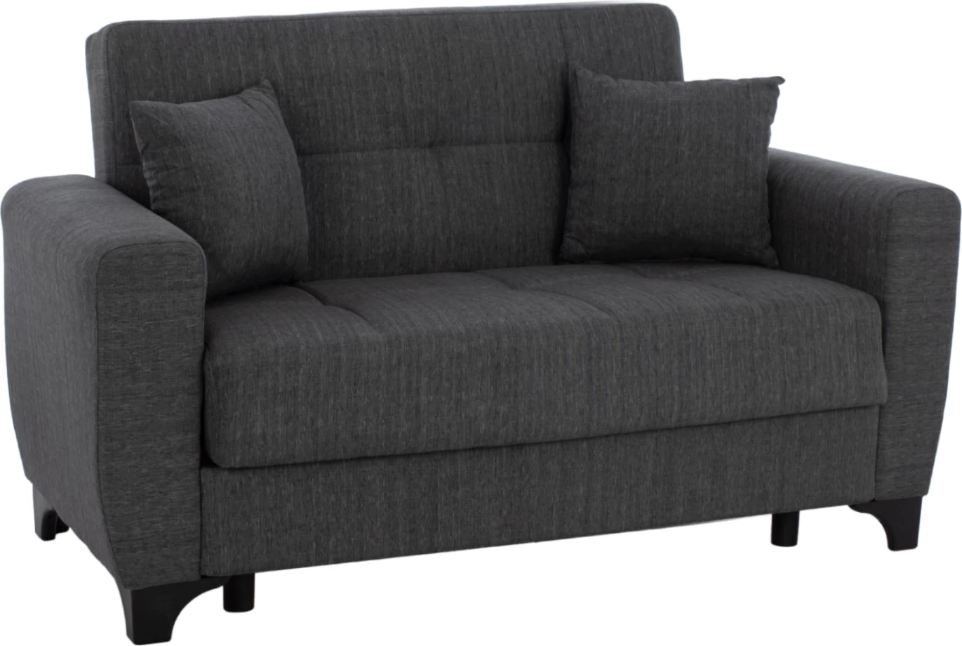 Dvosed kavč-postelja, visok naslon, siv, 160x84x88 cm