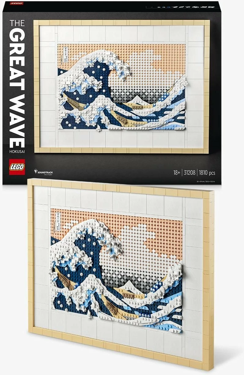 Reprodukcija umetnine The Great Wave Hokusai, set LEGO Art, 1810 kosov, večbarvno