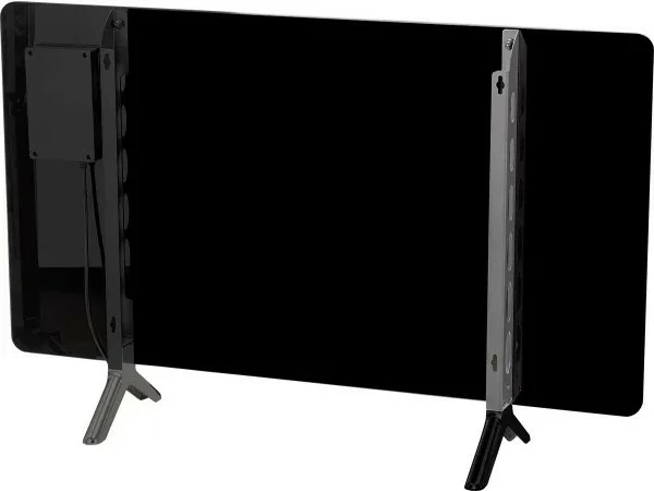 Infrardeči panelni grelec iz stekla, MPM MUG-23, 600 W, Wi‑Fi Tuya, daljinski upravljalnik, LED zaslon, za montažo na steno ali z nogami, črn