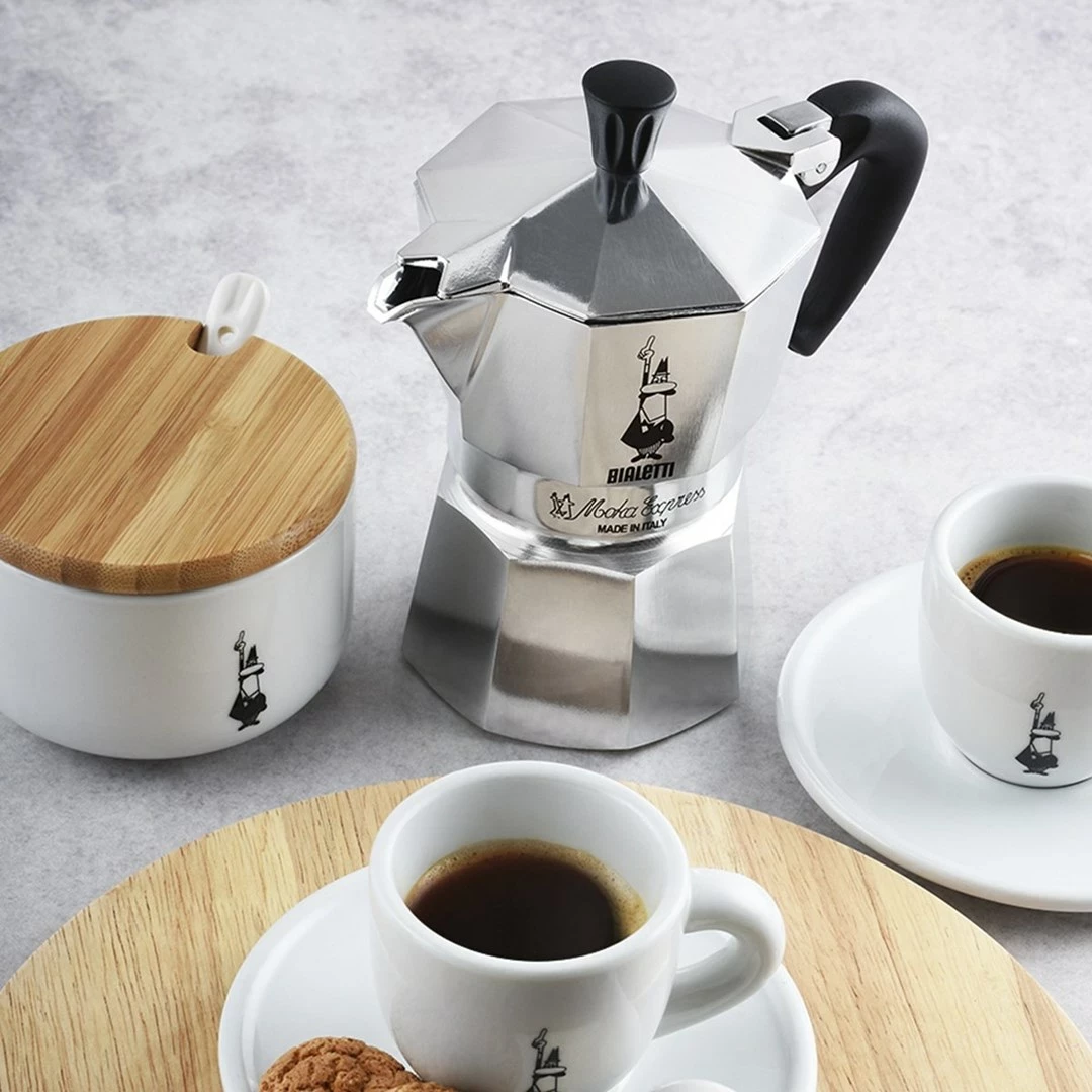 Moka aparat Bialetti Moka Express 0,2 L, alumin, črn