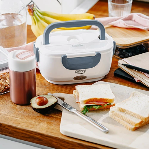 Električna posoda za kosilo Adler CR 4483, 1 L, dve pregradi, 12 V & 220–240 V, siva