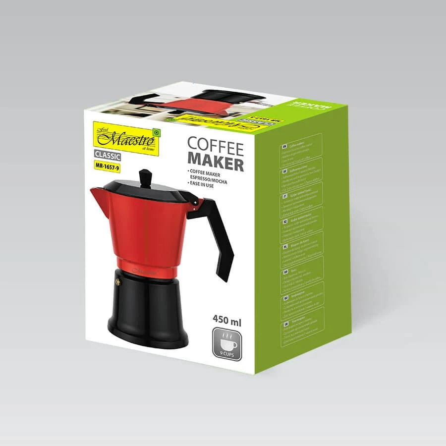 Moka pot 450 ml, alumin, rdeč — Maestro MR-1657-9