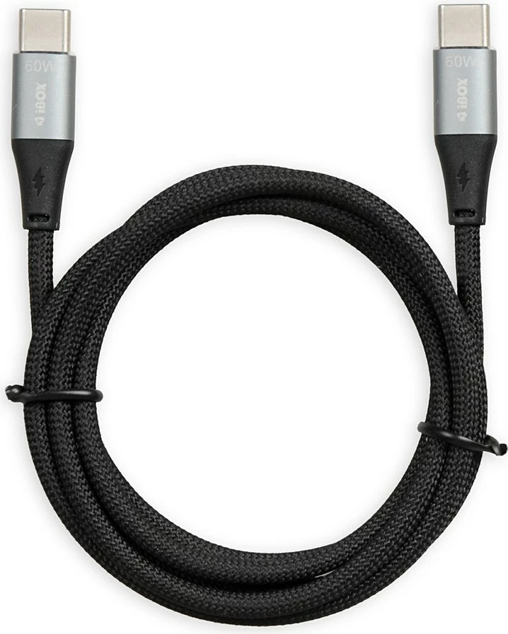 Kabel za polnjenje USB-C iBOX IKUTC, 60 W, 2 m, črn