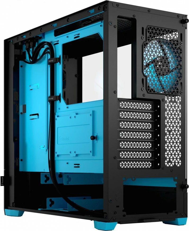 Računalniško ohišje Pop Air TG Clear Tint RGB Cyan Core Fractal Design, Midi Tower, ATX, Micro ATX, Mini ITX, črno/cyan