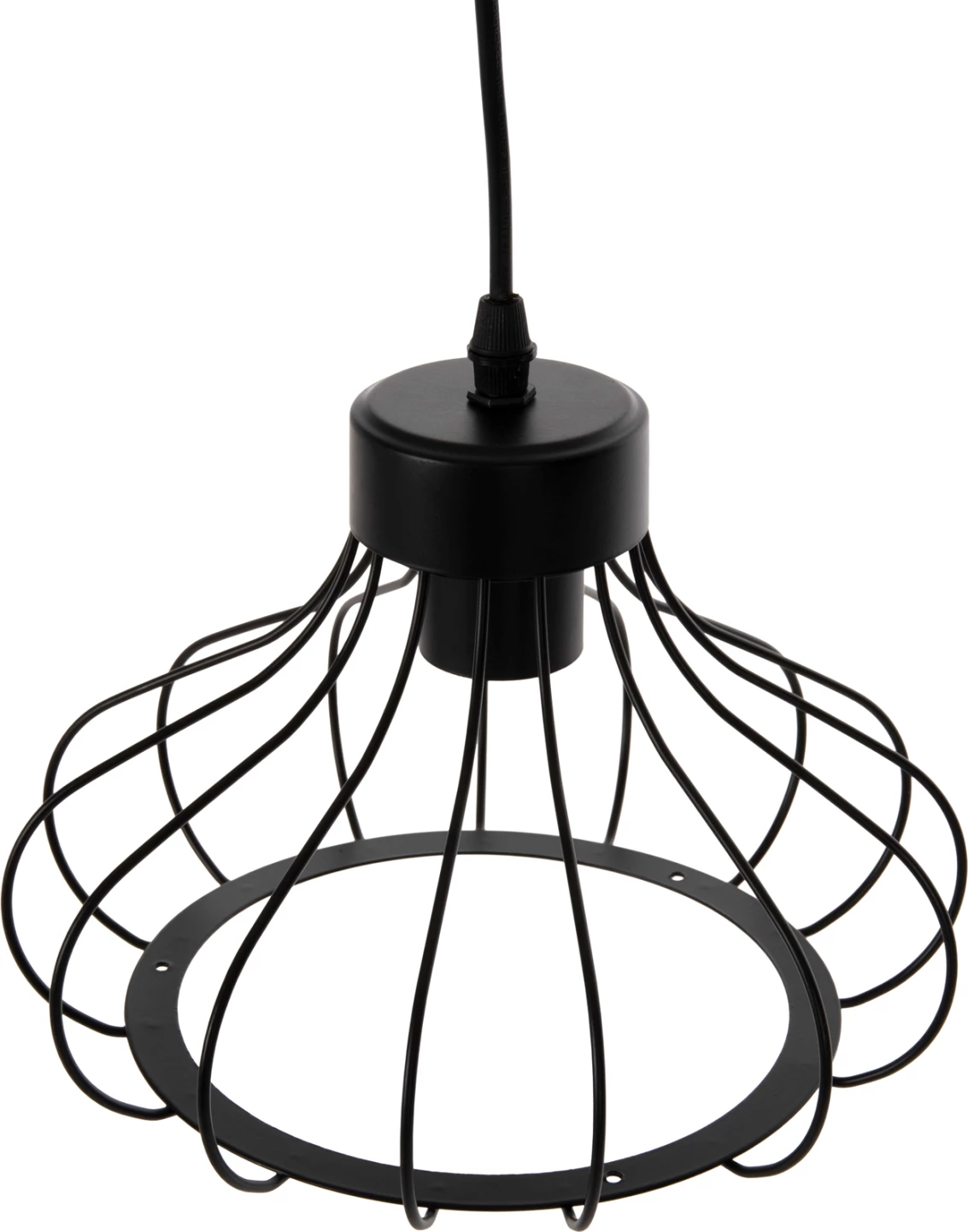 Stropna viseča svetilka HM4114 črna kovinska sferična kapa Φ23x122Hcm