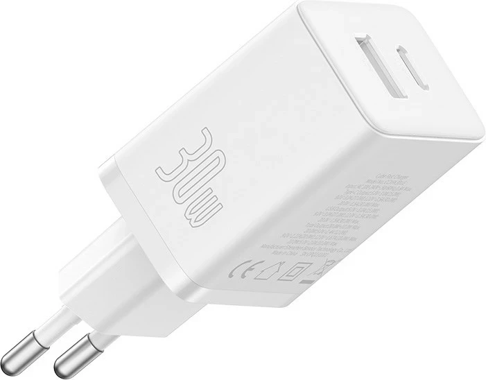 Univerzalni polnilec Cube USB-C / USB-A 30W, Baseus P10111404213-00, bel