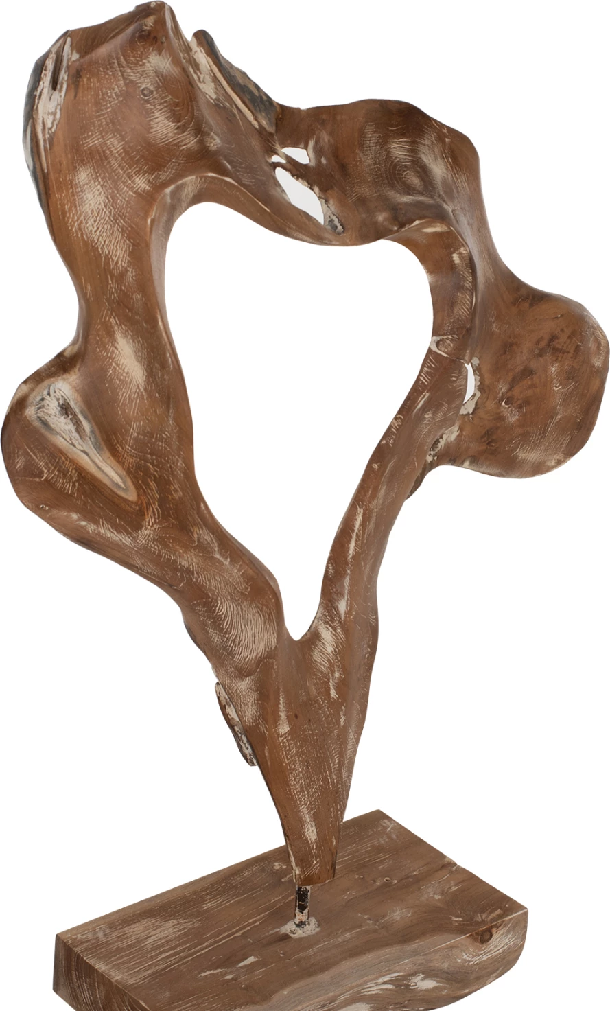 Namizna dekoracija iz masivnega tikovega lesa bele barve 26Χ16Χ70H