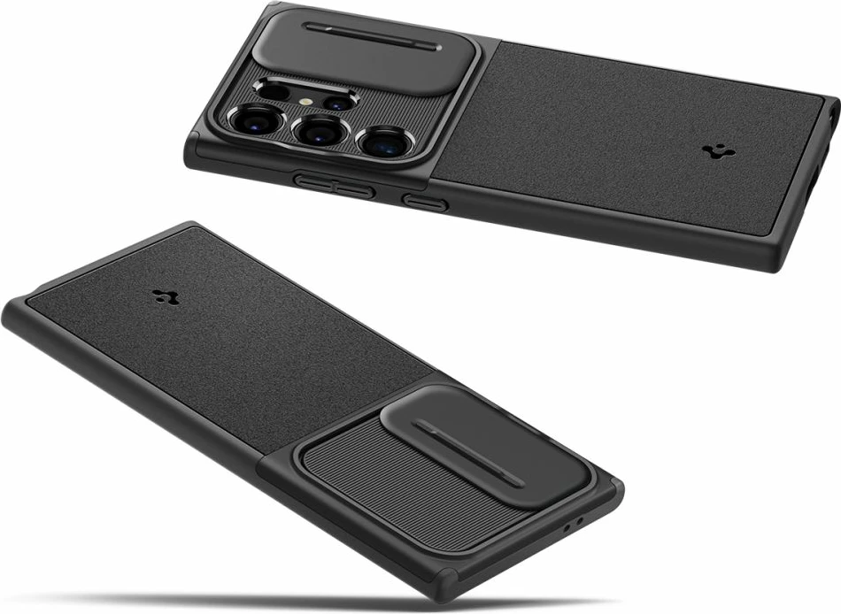 Ovitek za telefon Spigen Optik Armor za Samsung Galaxy S24 Ultra, črn