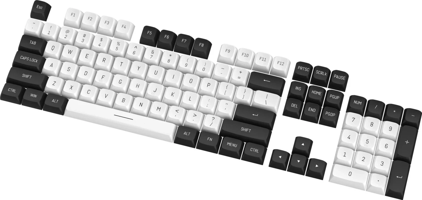 Keycapi PBT Doubleshot, 150 kosov, bela-črna - Redragon A132
