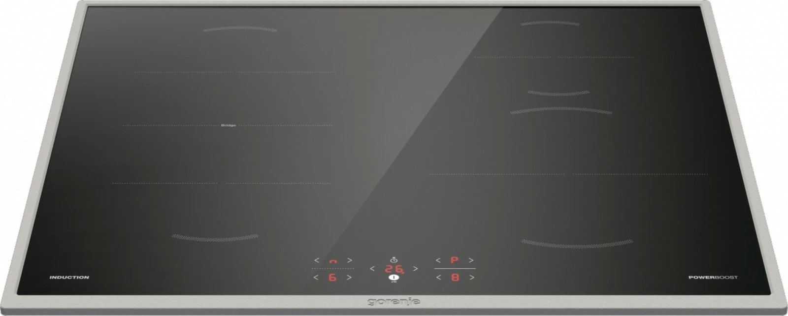 Indukcijska kuhalna plošča Gorenje GI6421BX, 4 cone, 59,5 cm, 7,2 kW, nadzor na dotik, črna