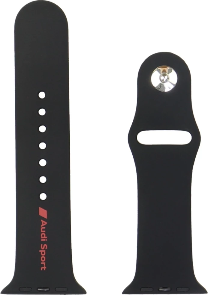 Silikonski pašček za pametno uro, Audi Sport, za Apple Watch 44/45/46/49 mm, črn