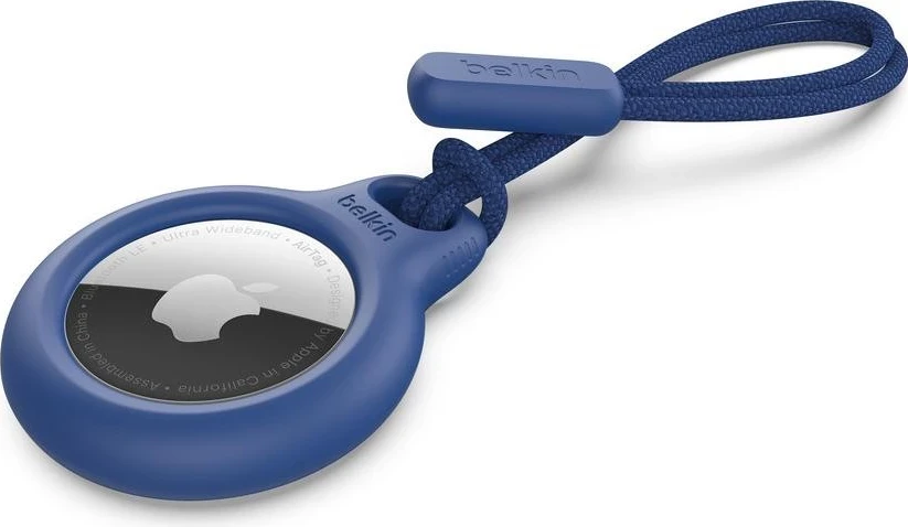 Malo etui za Apple AirTag z vrvico, Belkin, modra