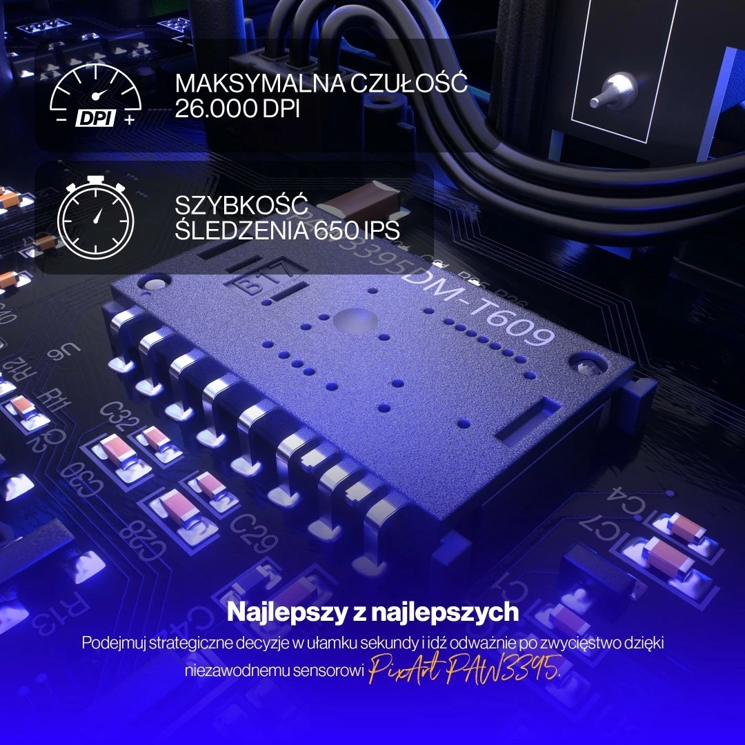 Brezžični miš Endorfy LIV Plus, RGB, 26000 DPI, črn