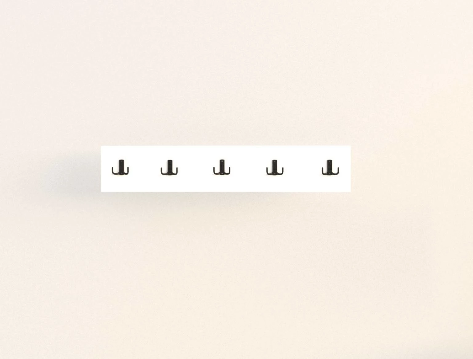 Stenski obešalnik s petimi kljukami, bel, Hanah Home