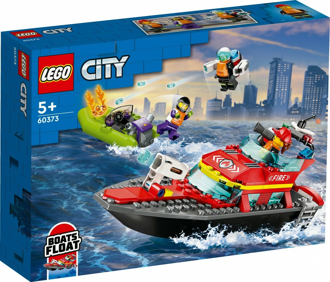Gradbeni set gasilska ladja, 144 kocke, za otroke — LEGO City Fire Boat 60373