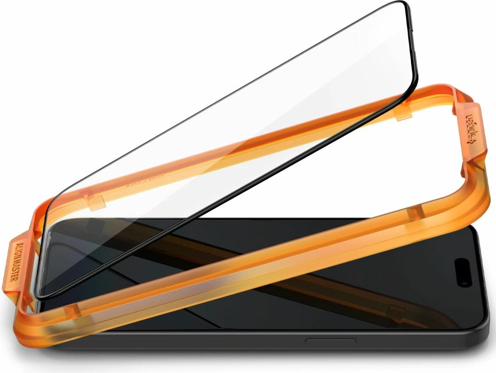 Zaščitno steklo za iPhone 15 AlignMaster tR Spigen, 2 kosa, črno