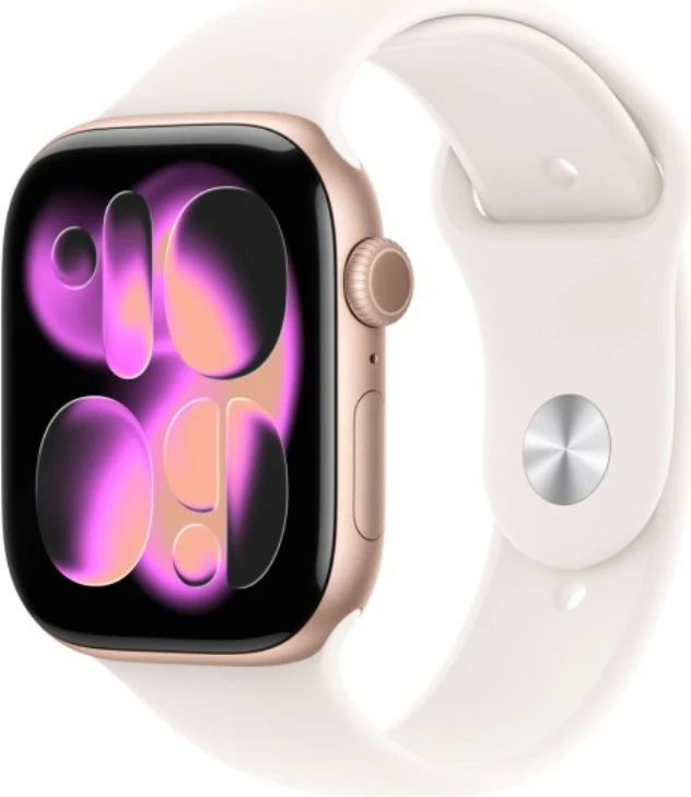 Pametna ura Apple Watch Series 11, 46 mm, aluminijasto ohišje, GPS, 64 GB, rožnato zlata/rožnata, S/M