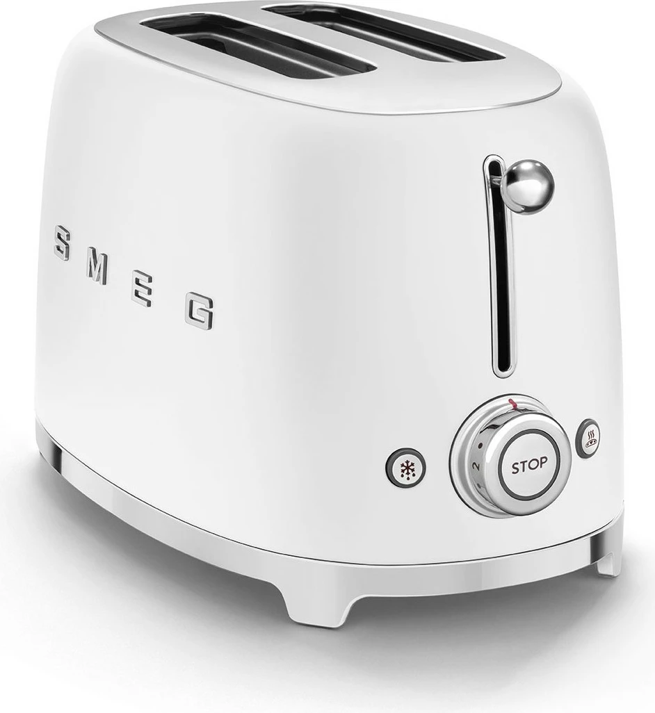 Toster SMEG TSF01WHMEU, 2 rezini, 950 W, mat bela