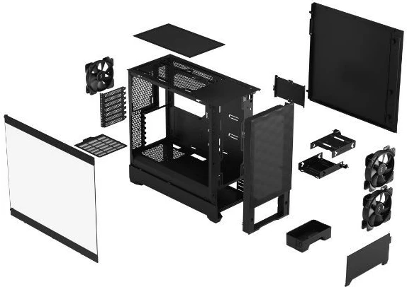 Sodobna ohišje Fractal Design Pop Air Black TG Clear Tint, Midi Tower, ATX, kaljeno steklo, črno