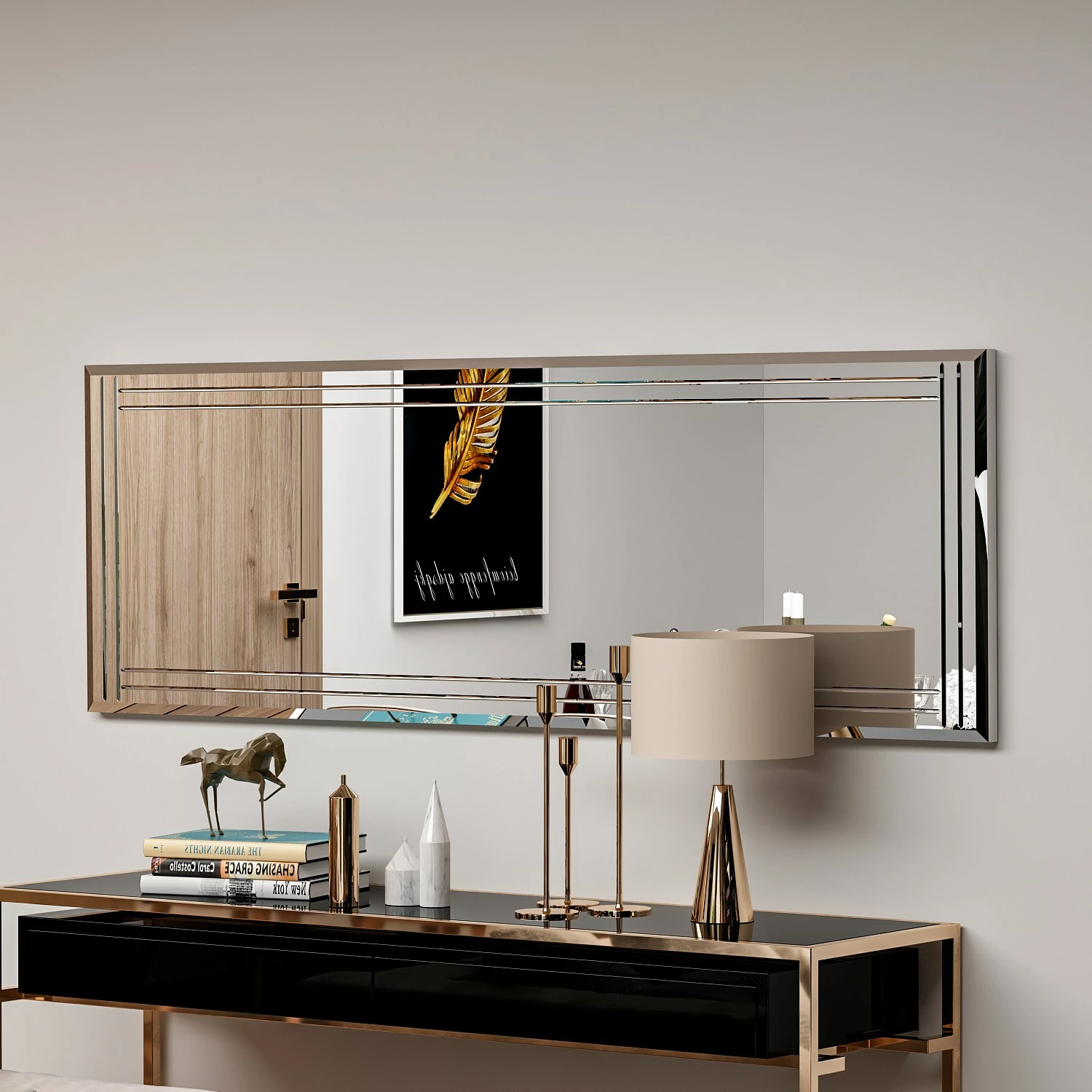 Ogledalo za komodo Hanah Home Buhem, belo