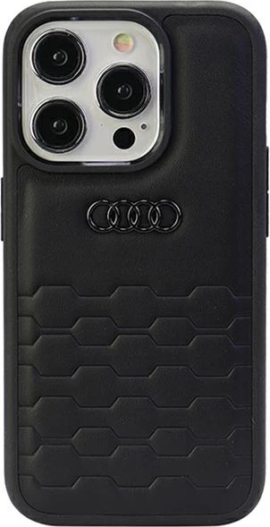 Zaščitni ovitek iz sintetičnega usnja Audi GT za iPhone 15 Pro Max, iPhone 15 Pro, črn