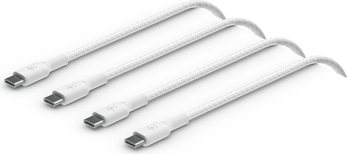 USB-C kabel Belkin CAB004BT1MWH2PK, 1 m, bel (paket 2)