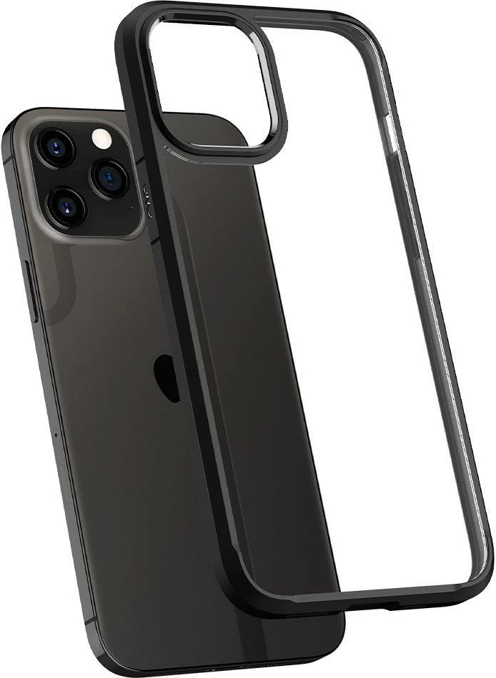 Ovitek Ultra Hybrid Spigen za iPhone 12 / iPhone 12 Pro, mat črn