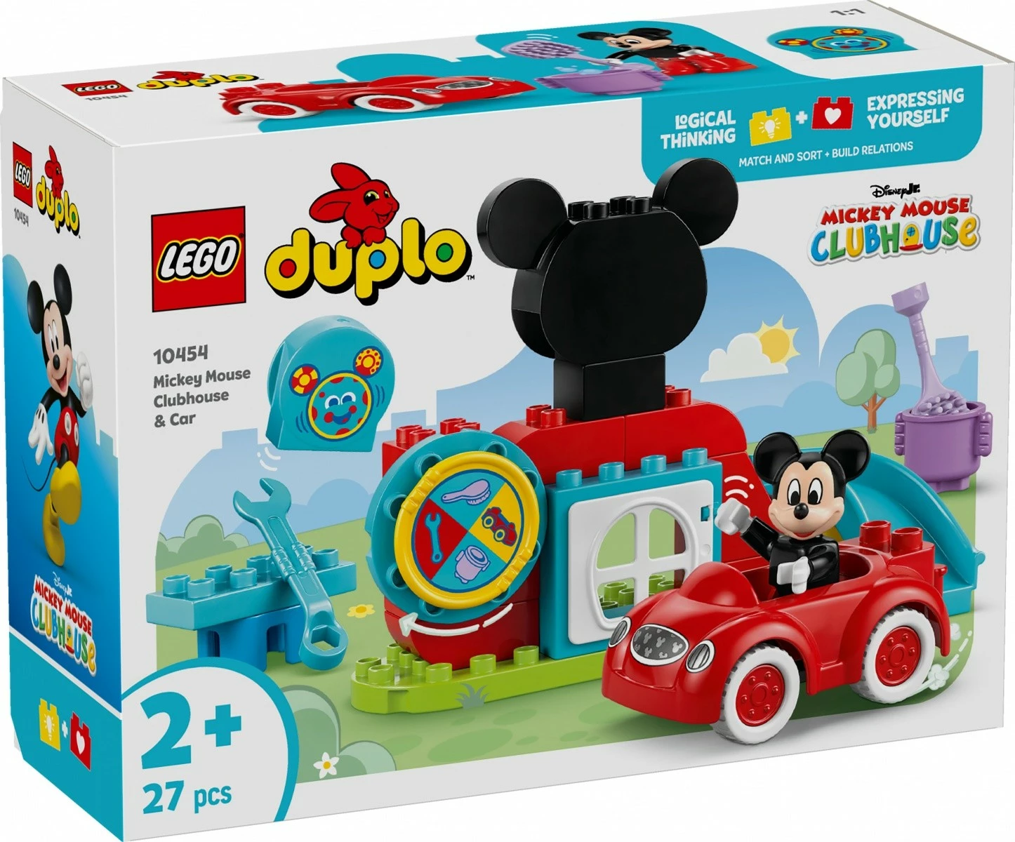 Igralni set za otroke, 27 kosov, plastika - LEGO DUPLO Mickey Mouse Clubhouse & Car 10454