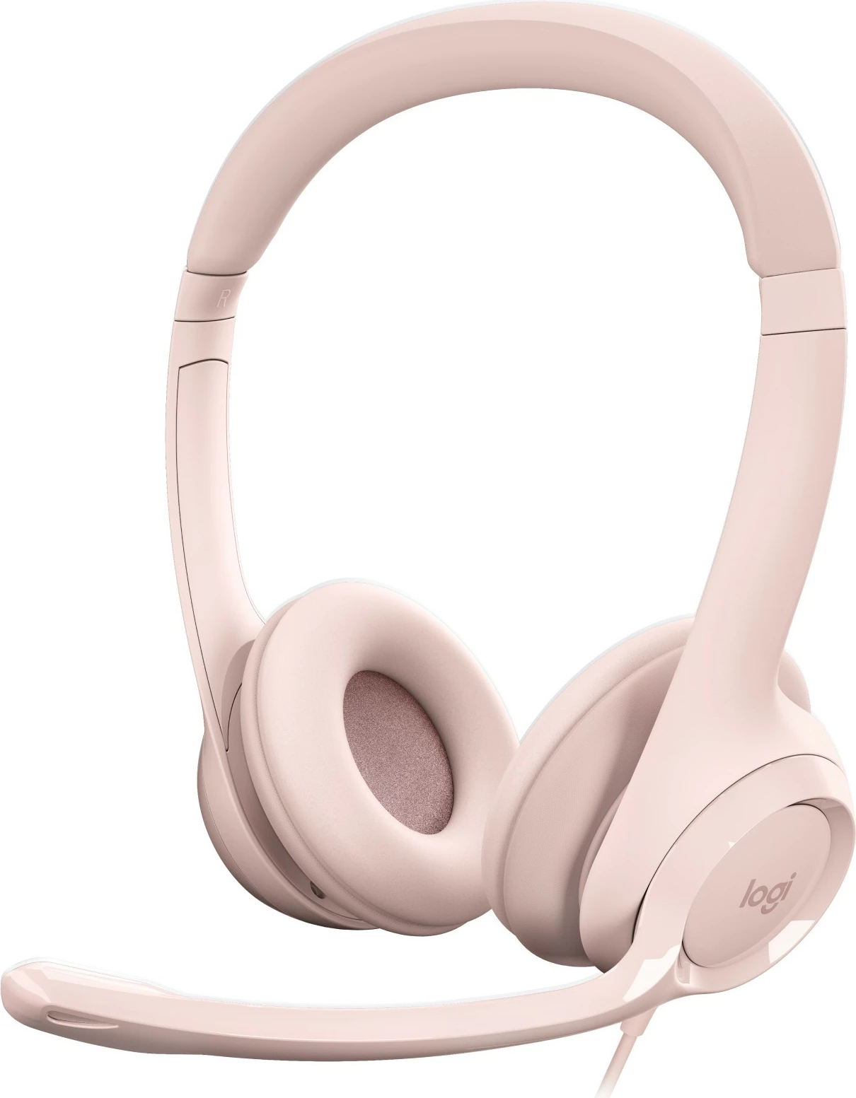 Kabelske slušalke z mikrofonom, Logitech H390, USB-A, roza