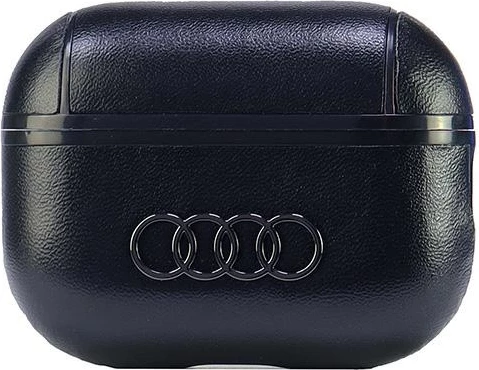 Ovitek iz umetnega usnja z velikim logotipom Audi za AirPods Pro 2, črn
