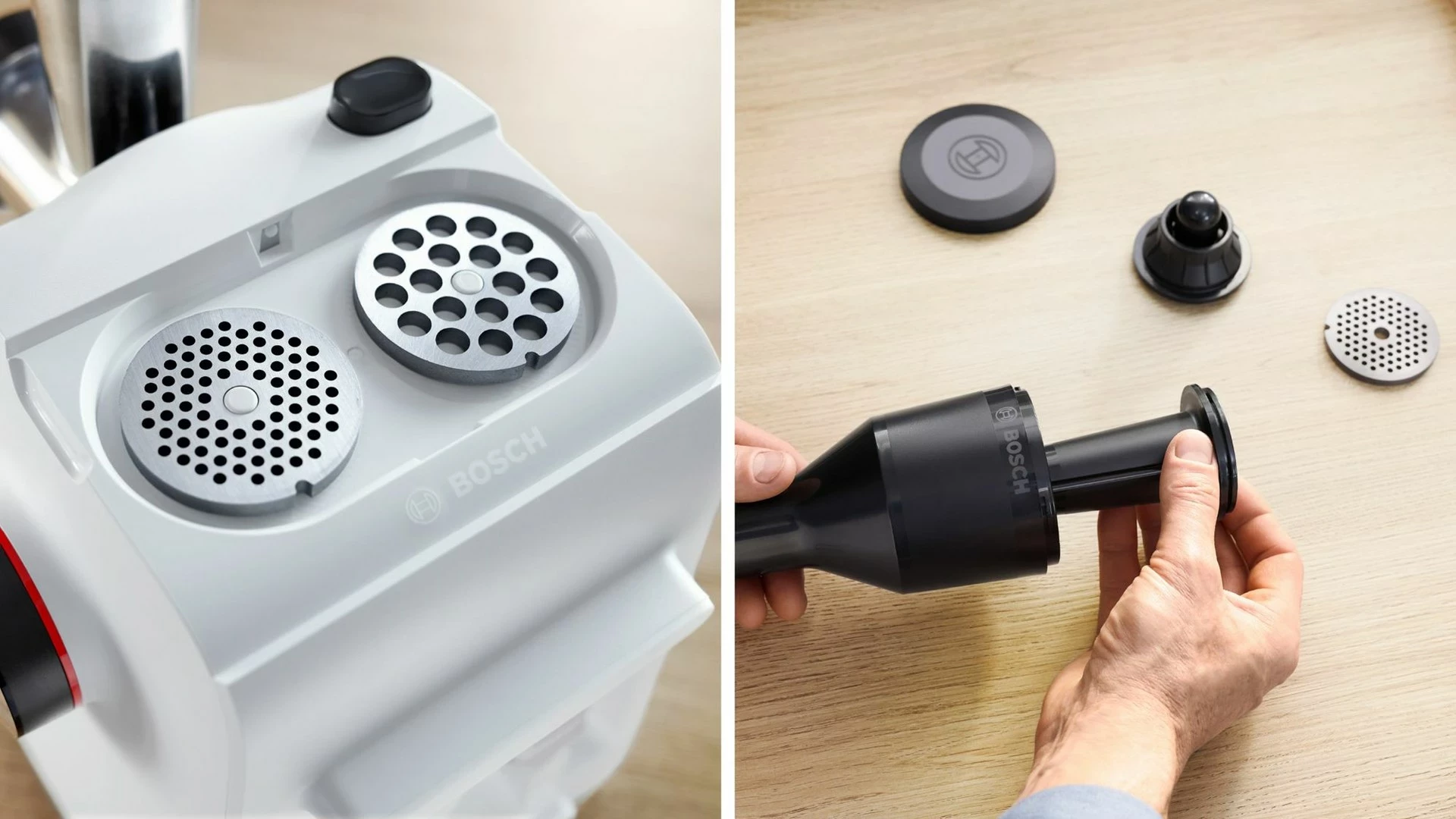 Mlinček za meso Bosch Serie 4 MFWS420W, 1900 W, bel, črn